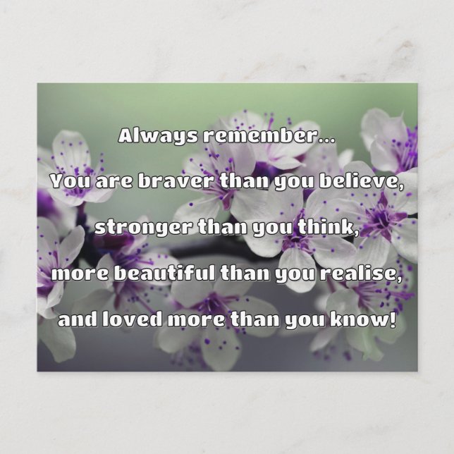 Carte Postale Citation Empath Bravery Positive Encouragement (Devant)
