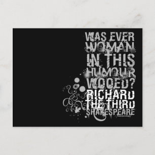 Carte Postale Citation En Bois Richard III (B&W)
