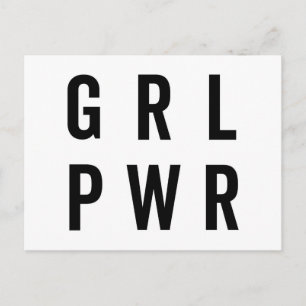 Carte Postale Citation féministe GRL PWR / Girl Power