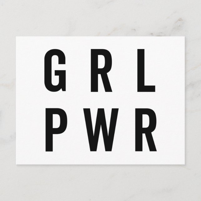 Carte Postale Citation féministe GRL PWR / Girl Power (Devant)