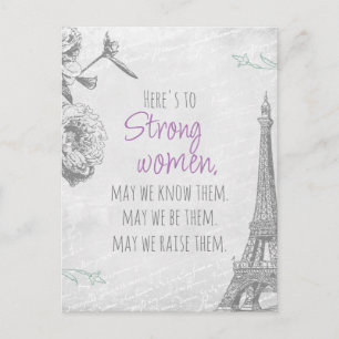 Carte Postale Citation Femmes Fortes Papier Paris Tour Eiffel Ca