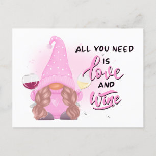 Carte Postale Citation Gnome Vin