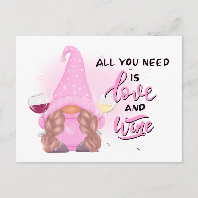 Carte Postale Citation Gnome Vin (Devant)