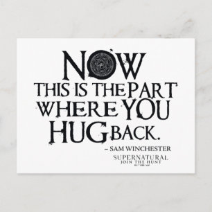 Carte Postale Citation "Hug Back" Surnaturel
