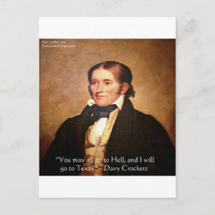 Carte Postale Citation humoristique de Davy Crockett « Au Texas