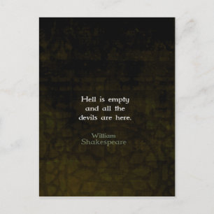 Carte Postale Citation humoristique de William Shakespeare Witty