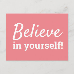 Carte Postale Citation Inspirante Croire en Soi Corail