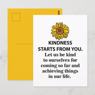 Carte Postale Citation Inspirante de Bonté Tournesol Bonté