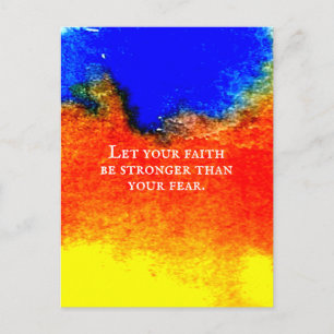 Carte Postale Citation Inspirante de Peinture à l'Eau sur la Foi
