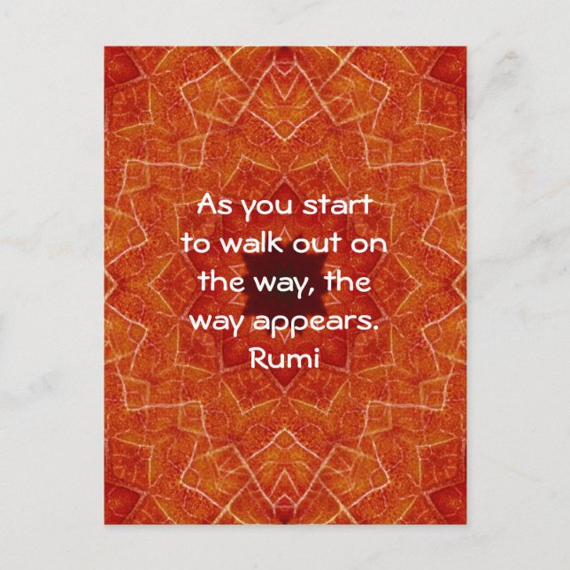 Carte Postale Citation Inspirante de Rumi sur la Foi (Devant)