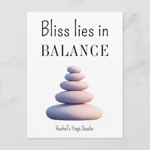 Carte Postale Citation Inspirante de Yoga Équilibre Bonheur