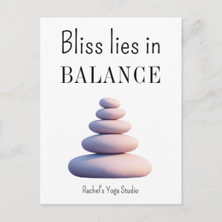 Carte Postale Citation Inspirante de Yoga Équilibre Bonheur