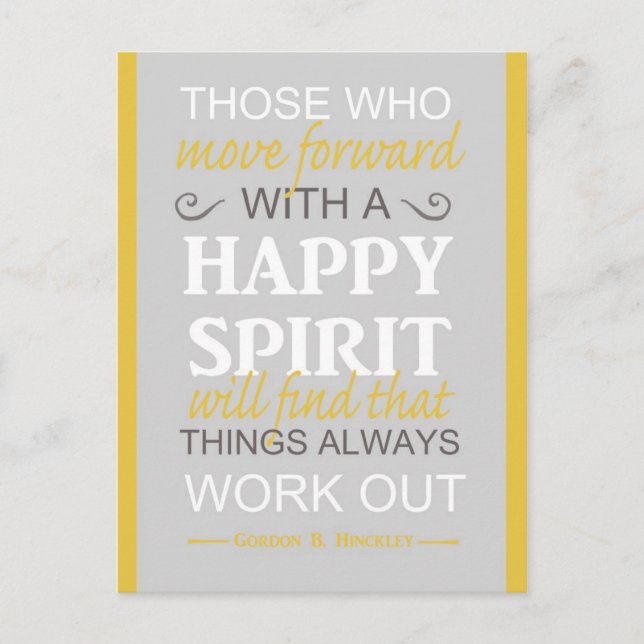 Carte Postale citation inspirante gordon b hinckley lds (Devant)