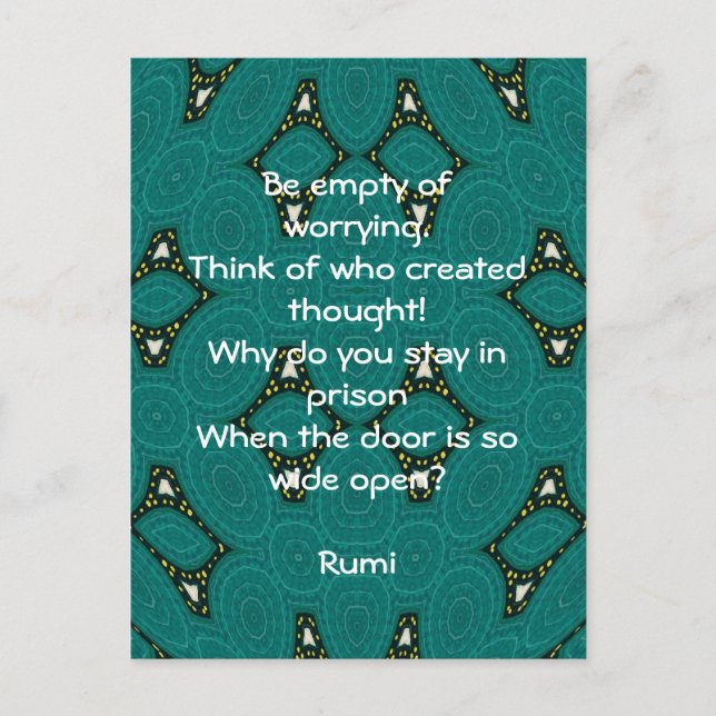 Carte Postale Citation Inspirante Rumi Avec Design Tribal (Devant)