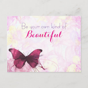 Carte Postale Citation Inspirationnelle Avec Papillon Aquarelle