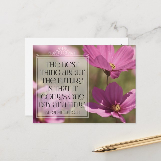 Carte Postale Citation Inspirationnelle d'Abraham Lincoln "L'ave (Devant/Arrière en situation)