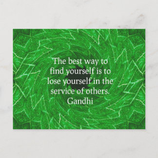 Carte Postale Citation Inspirationnelle de Gandhi sur l'auto-ass