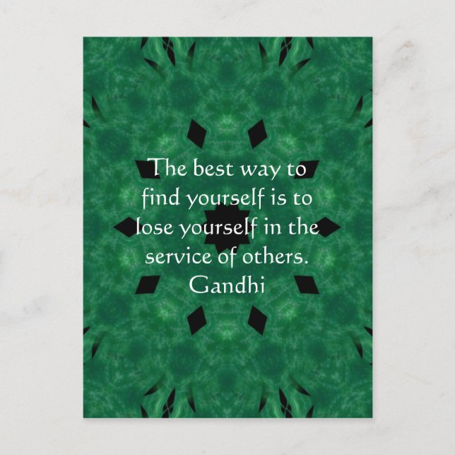 Carte Postale Citation Inspirationnelle de Gandhi sur l'auto-ass (Devant)