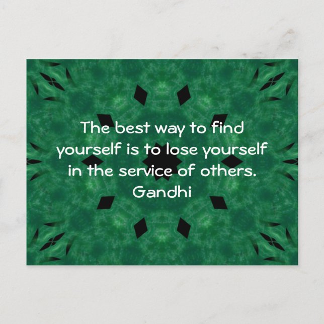 Carte Postale Citation Inspirationnelle de Gandhi sur l'auto-ass (Devant)