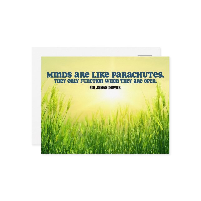 Carte Postale Citation Inspirationnelle de James Dewar "Minds" (Devant/Arrière en situation)