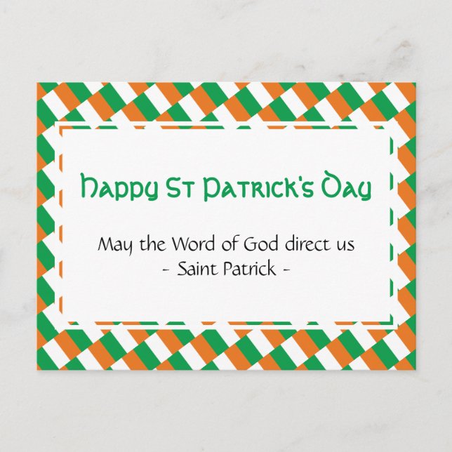 Carte Postale Citation Inspirationnelle DU JOUR DE ST PATRICK (Devant)