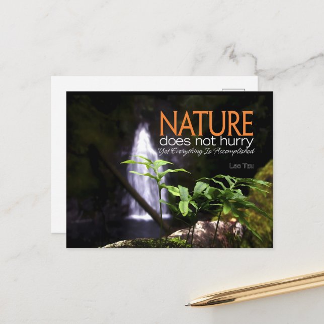 Carte Postale Citation Inspirationnelle Lao Tsu "Nature" (Devant/Arrière en situation)