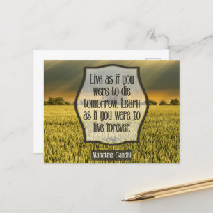 Carte Postale Citation Inspirationnelle Mahatma Gandhi "En direc