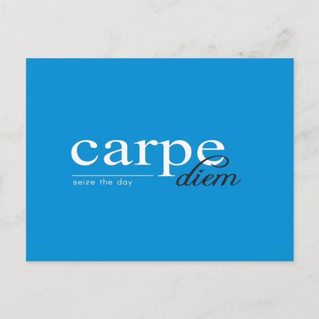 Carte Postale Citation Inspirationnelle Motivationnelle Bleue (Devant)