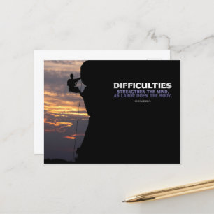 Carte Postale Citation Inspirationnelle Seneca "Difficultés"
