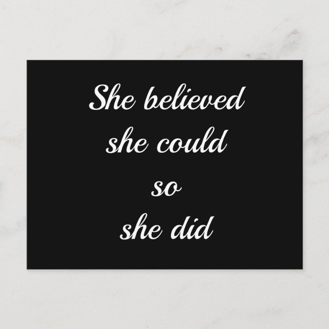 Carte Postale Citation Inspirationnelle simple en lettres (Devant)