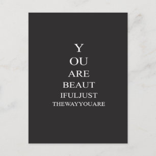 Carte Postale Citation inspirée Black White Love