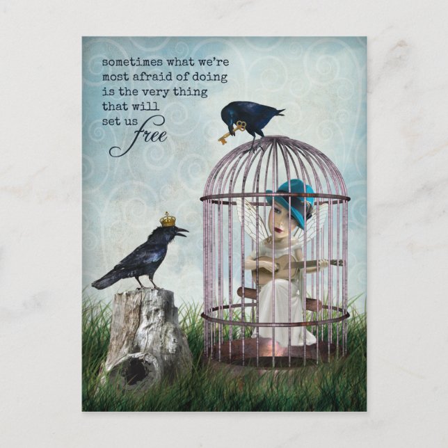 Carte Postale Citation inspirée de la peur et de la liberté (Devant)