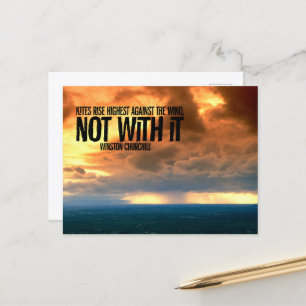 Carte Postale Citation inspirée de Winston Churchill "Cerfs-vola