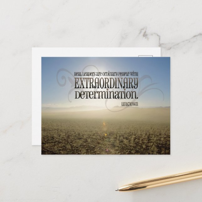 Carte Postale Citation inspirée "Véritables Dirigeants" (Devant/Arrière en situation)