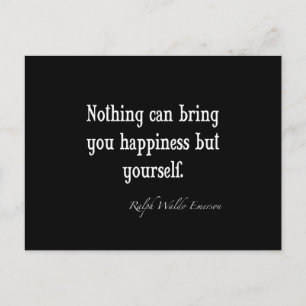 Carte Postale Citation inspirée vintage Emerson Happiness