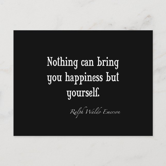 Carte Postale Citation inspirée vintage Emerson Happiness (Devant)