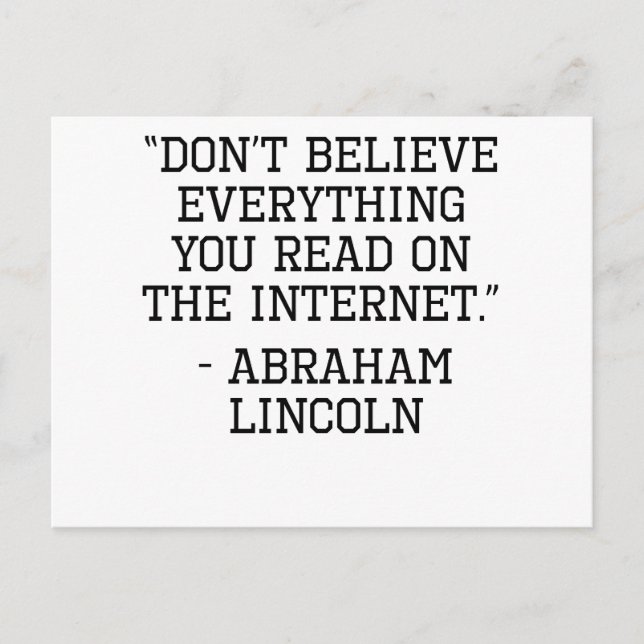 Carte Postale Citation Internet Abraham Lincoln (Devant)
