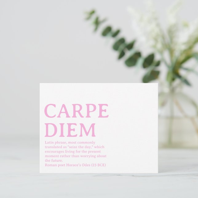 Carte Postale Citation latine Carpe Diem (Debout devant)