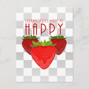 Carte Postale Citation Mignonne sur les Fraises Fruit Mignon