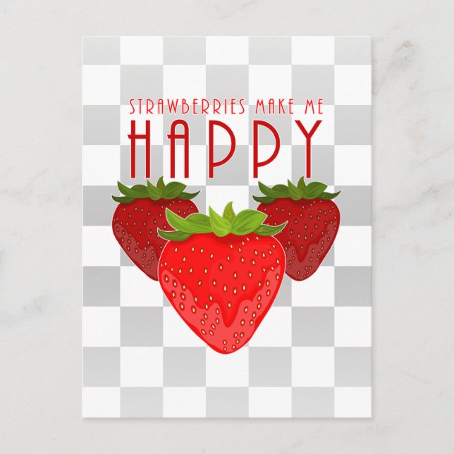 Carte Postale Citation Mignonne sur les Fraises | Fruit Mignon (Devant)