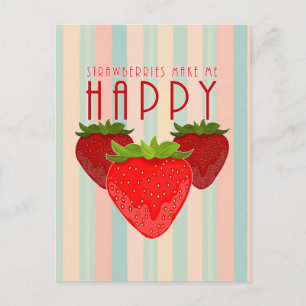 Carte Postale Citation Mignonne sur les Fraises Fruit Mignon e