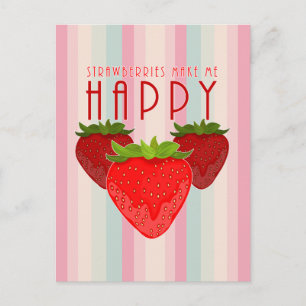 Carte Postale Citation Mignonne sur les Fraises Fruit Mignon e