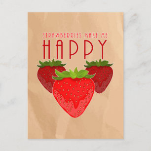 Carte Postale Citation Mignonne sur les Fraises Fruit Mignon R