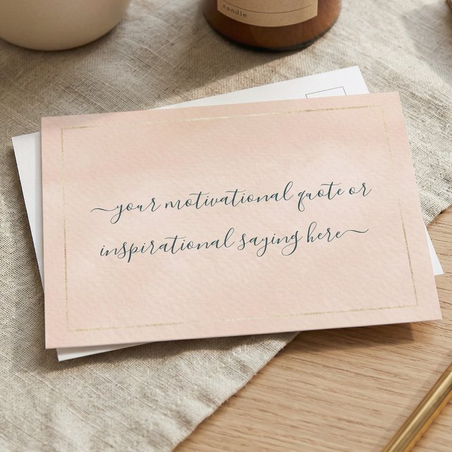 Carte Postale Citation Motivante Inspiration DIY Script Rose (Créateur téléchargé)
