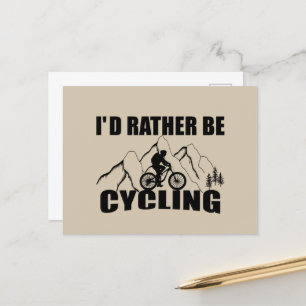Carte Postale Citation motivationnelle amusante à vélo