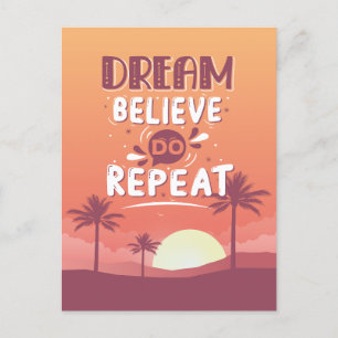 Carte Postale Citation Motivationnelle Rêve Croire Répéter