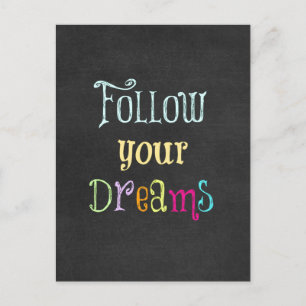 Carte Postale Citation Motivationnelle : Suivez vos rêves