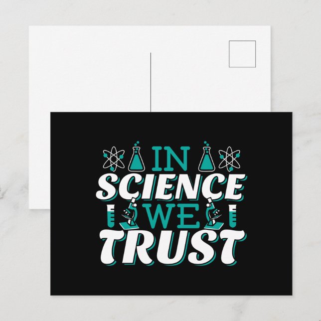 Carte Postale Citation 'Nous croyons en la Science' - Enseignant (Devant / Derrière)