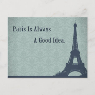 Carte Postale Citation Paris Style vintage