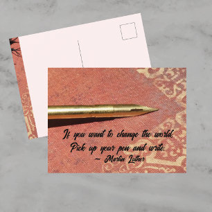 Carte Postale Citation pour écrire si vous voulez changer le mon